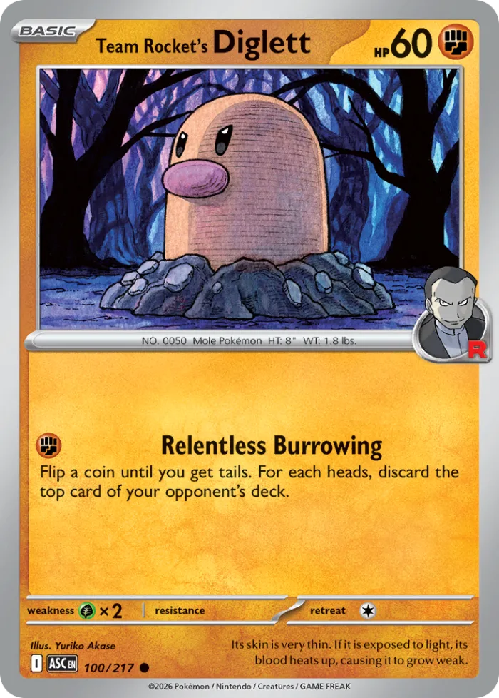 Team Rocket's Diglett #100 Ascended Heroes Pokemon card