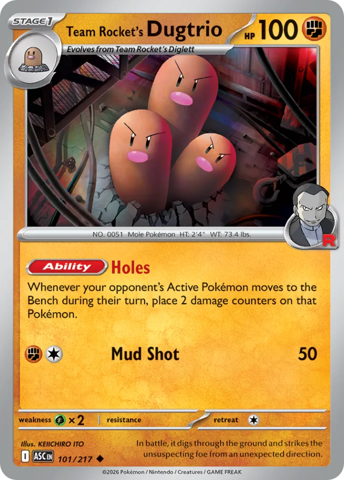 Team Rocket's Dugtrio #101 Ascended Heroes Pokemon card