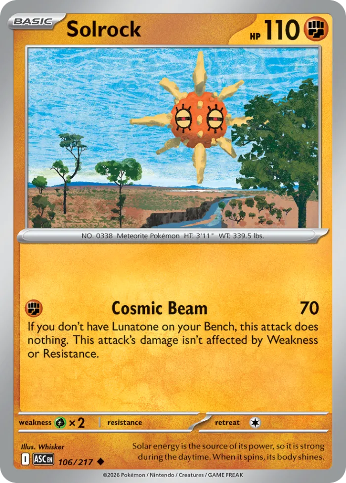Solrock #106 Ascended Heroes Pokemon card