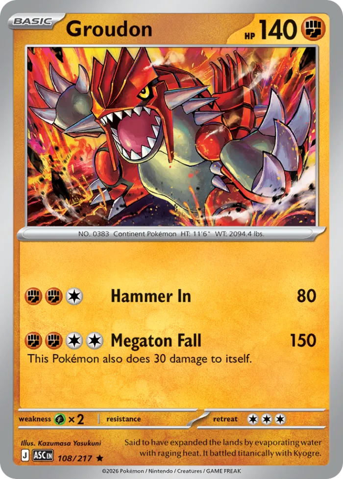 Groudon #108 Ascended Heroes Pokemon card
