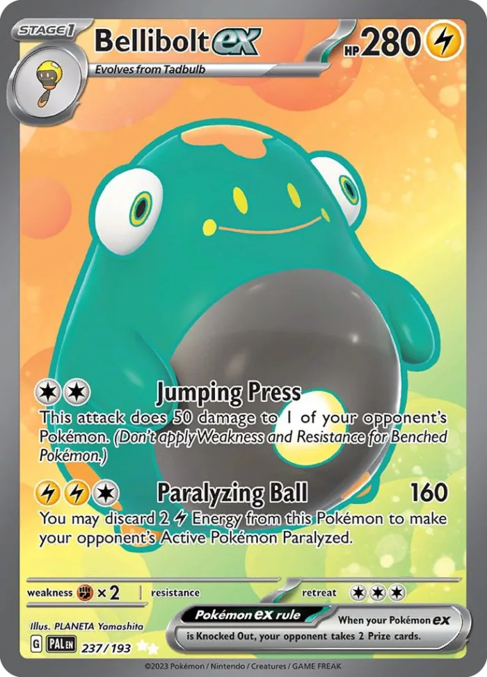Bellibolt ex #237 Paldea Evolved Pokemon card