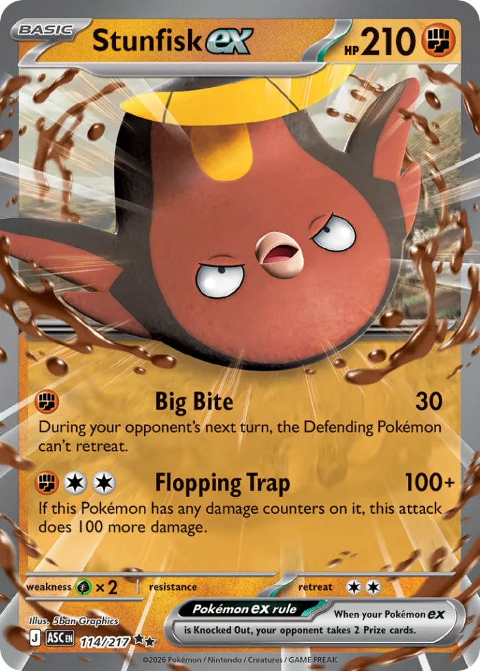 Stunfisk ex #114 Ascended Heroes Pokemon card