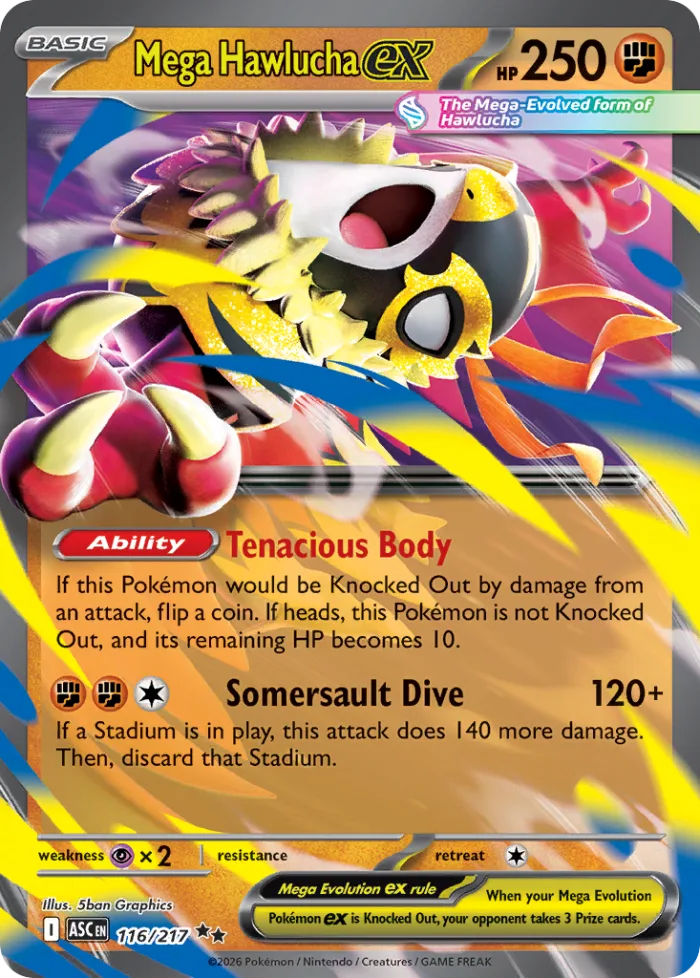 Mega Hawlucha ex #116 Ascended Heroes Pokemon card