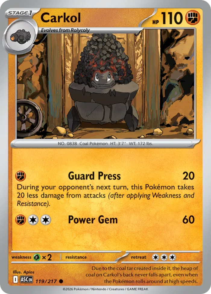 Carkol #119 Ascended Heroes Pokemon card