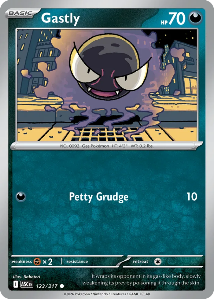 Gastly #123 Ascended Heroes Pokemon card