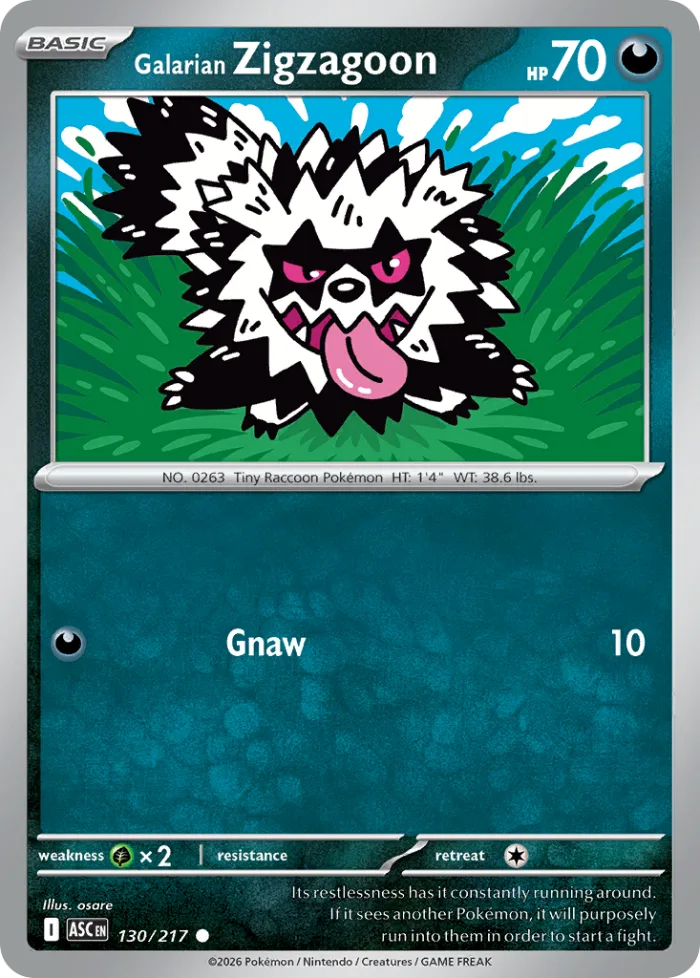 Galarian Zigzagoon #130 Ascended Heroes Pokemon card
