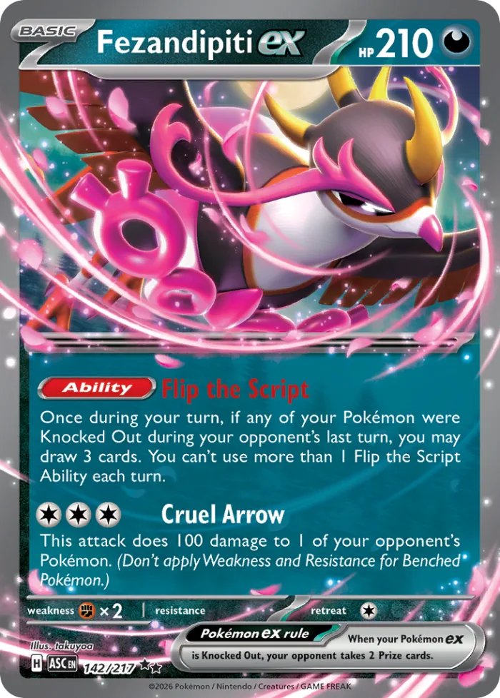 Fezandipiti ex #142 Ascended Heroes Pokemon card