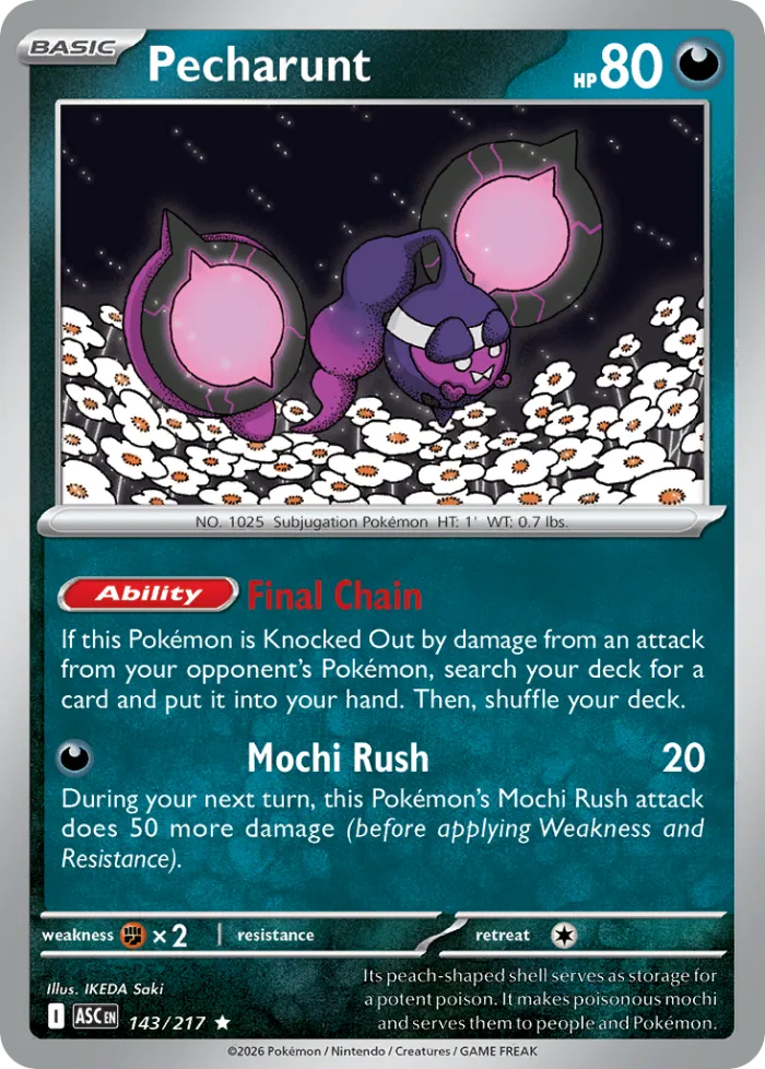 Pecharunt #143 Ascended Heroes Pokemon card