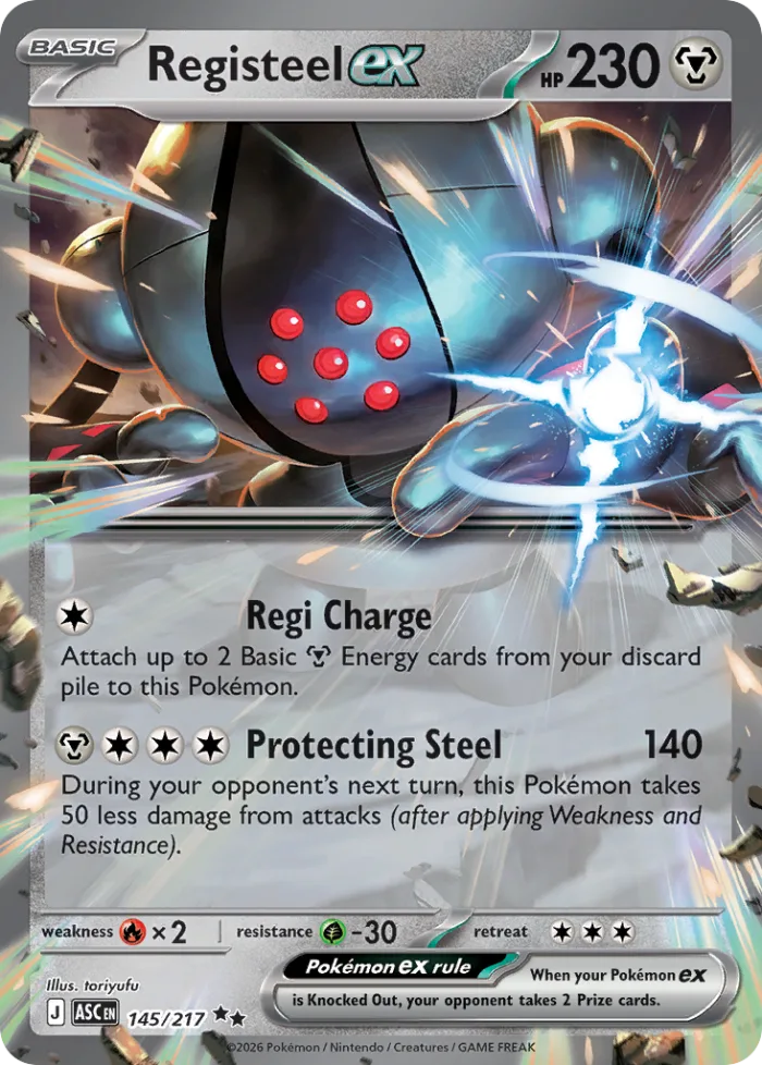 Registeel ex #145 Ascended Heroes Pokemon card