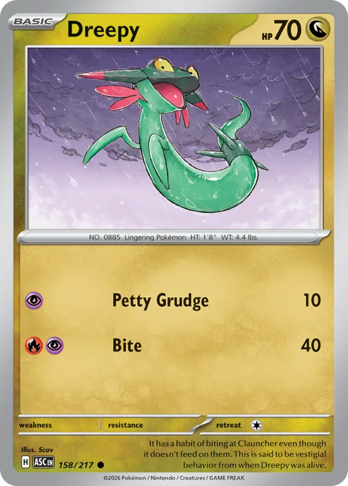 Dreepy #158 Ascended Heroes Pokemon card
