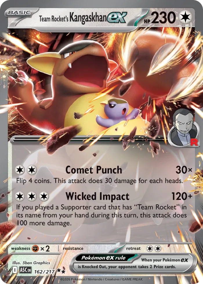 Team Rocket's Kangaskhan ex #162 Ascended Heroes Pokemon card
