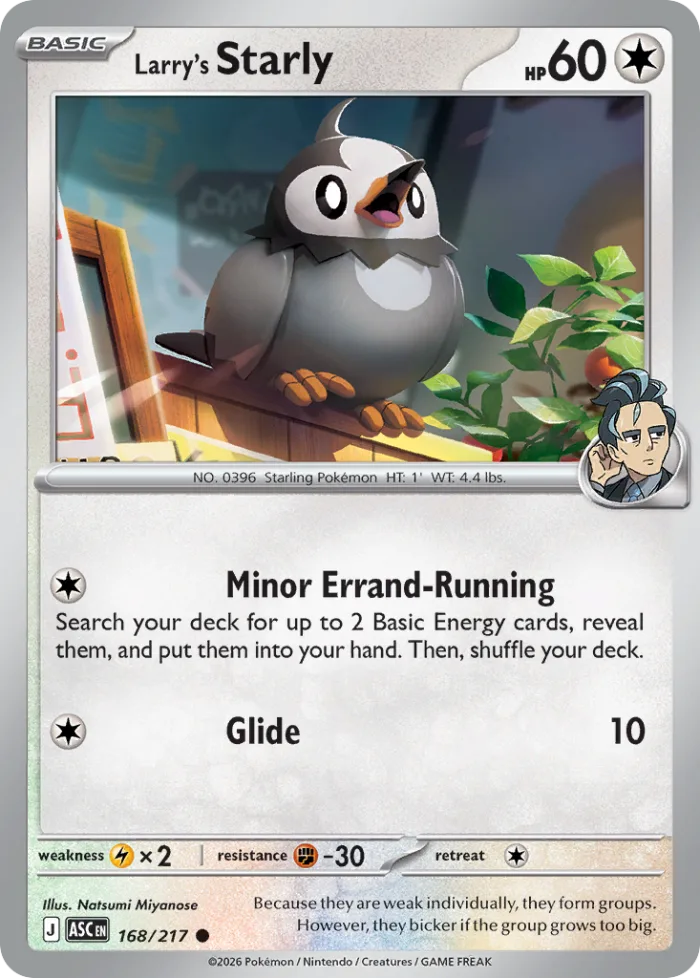Larry's Starly #168 Ascended Heroes Pokemon card