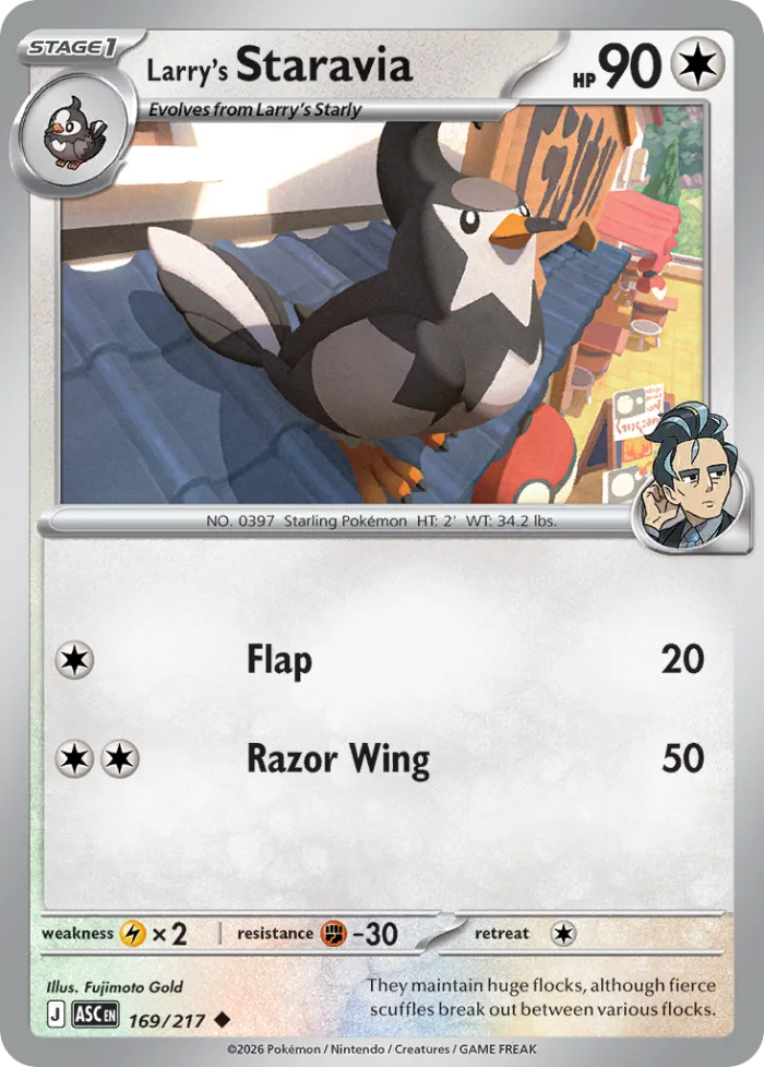 Larry's Staravia #169 Ascended Heroes Pokemon card