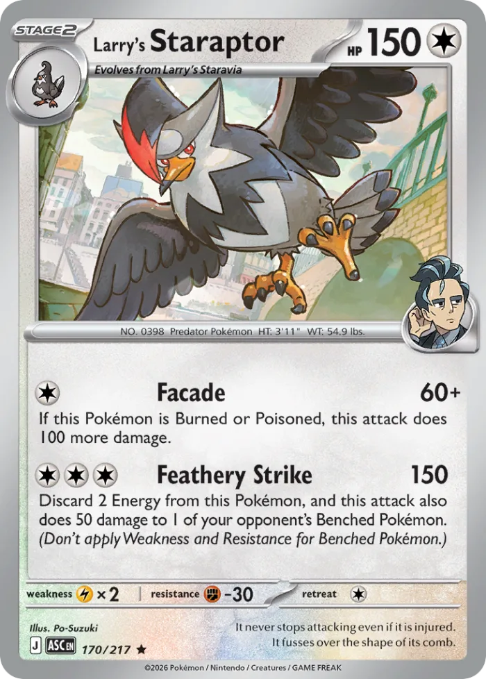 Larry's Staraptor #170 Ascended Heroes Pokemon card