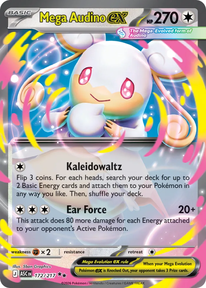 Mega Audino ex #172 Ascended Heroes Pokemon card
