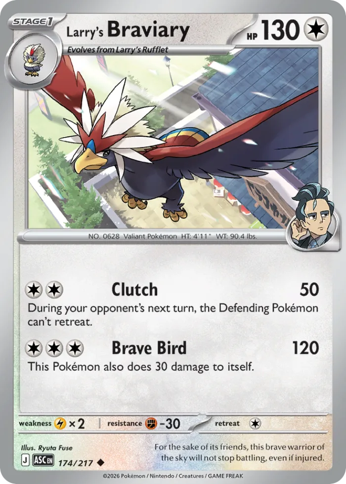 Larry's Braviary #174 Ascended Heroes Pokemon card