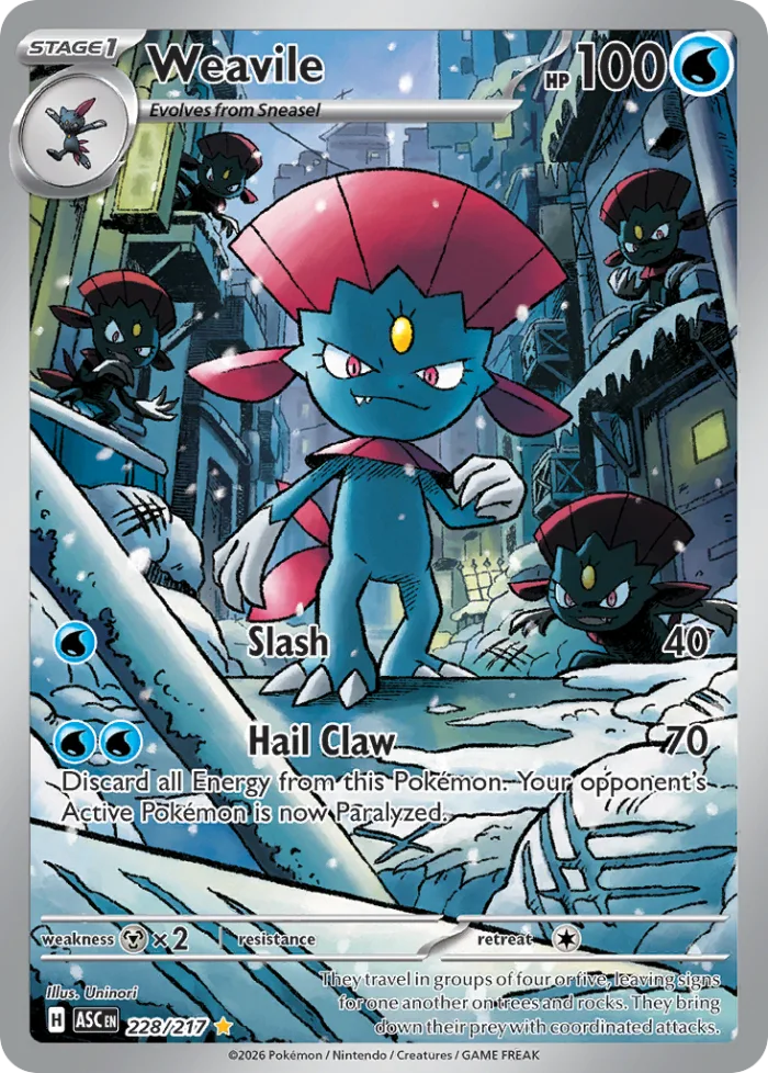 Weavile #228 Ascended Heroes Pokemon card