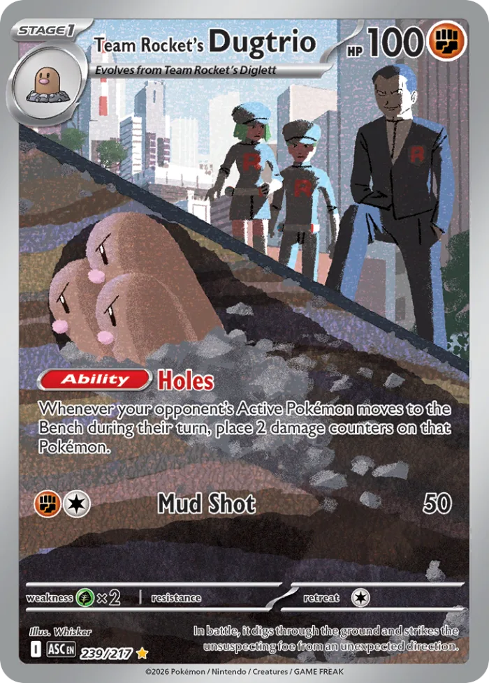 Team Rocket's Dugtrio #239 Ascended Heroes Pokemon card