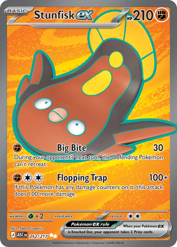 Stunfisk ex #252 Ascended Heroes Pokemon card