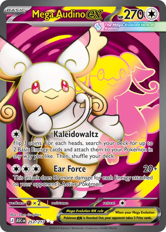 Mega Audino ex #253 Ascended Heroes Pokemon card