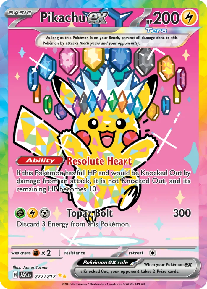 Pikachu ex #277 Ascended Heroes Pokemon card