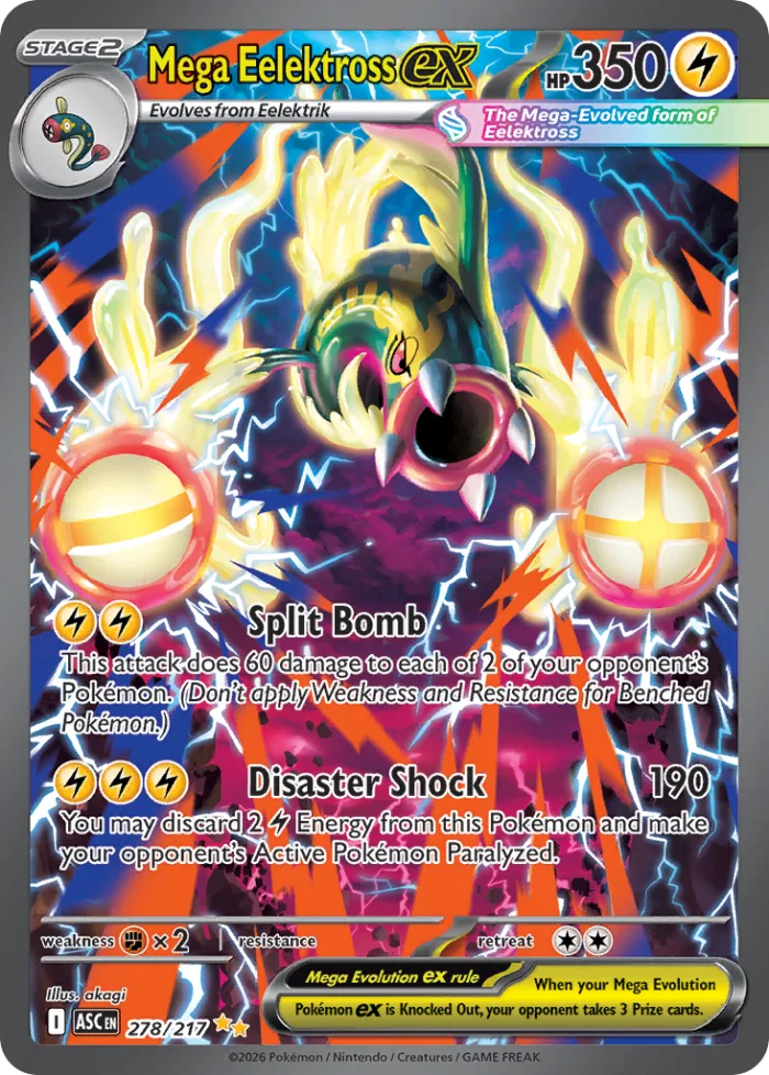 Mega Eelektross ex #278 Ascended Heroes Pokemon card