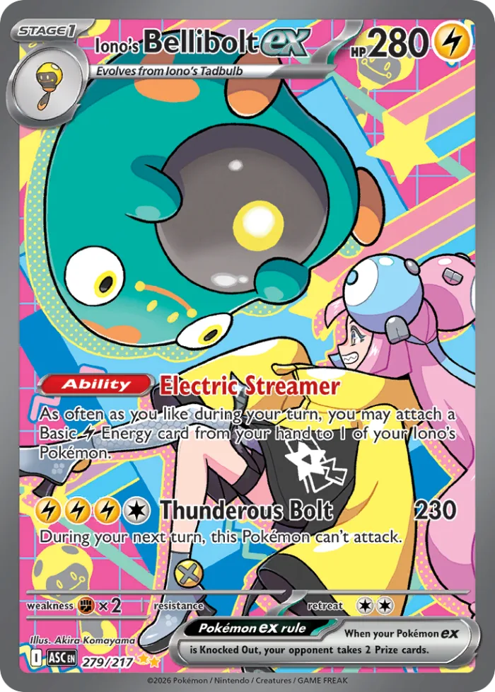 Iono's Bellibolt ex #279 Ascended Heroes Pokemon card