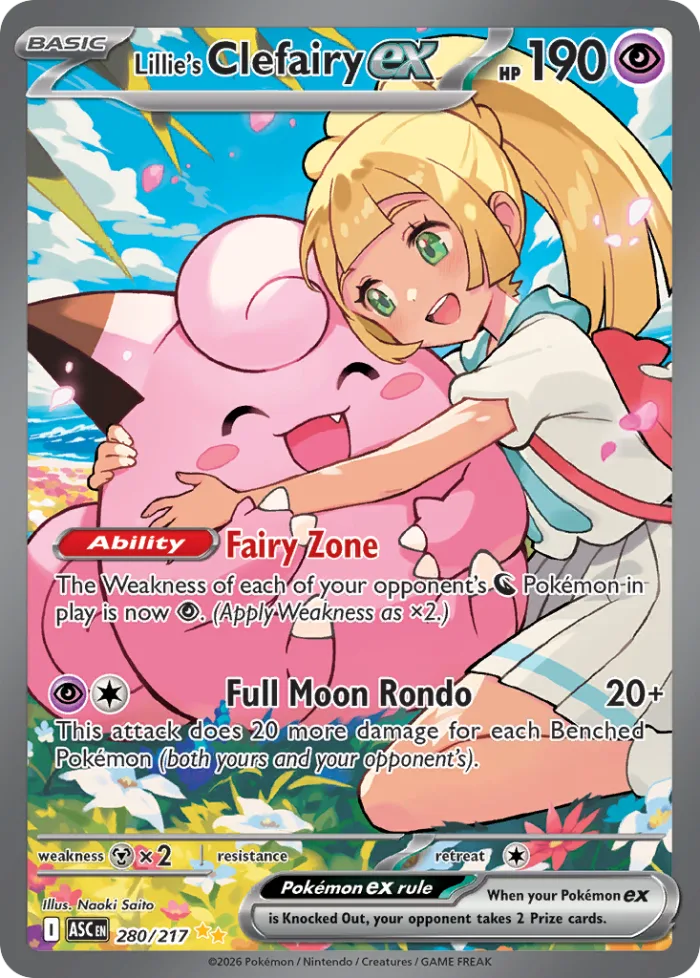 Lillie's Clefairy ex #280 Ascended Heroes Pokemon card