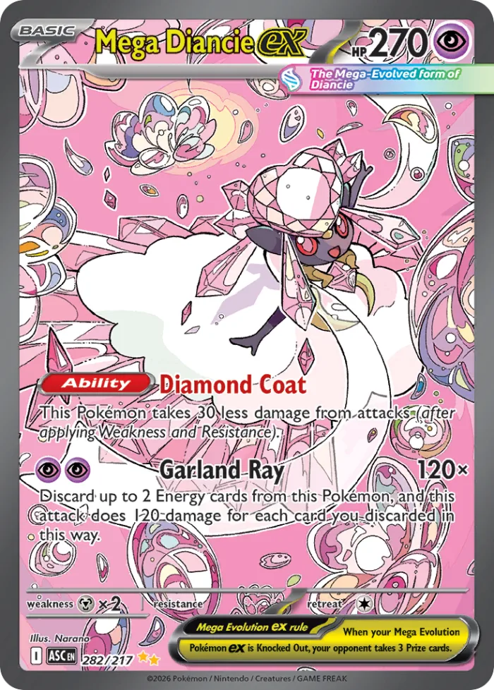 Mega Diancie ex #282 Ascended Heroes Pokemon card