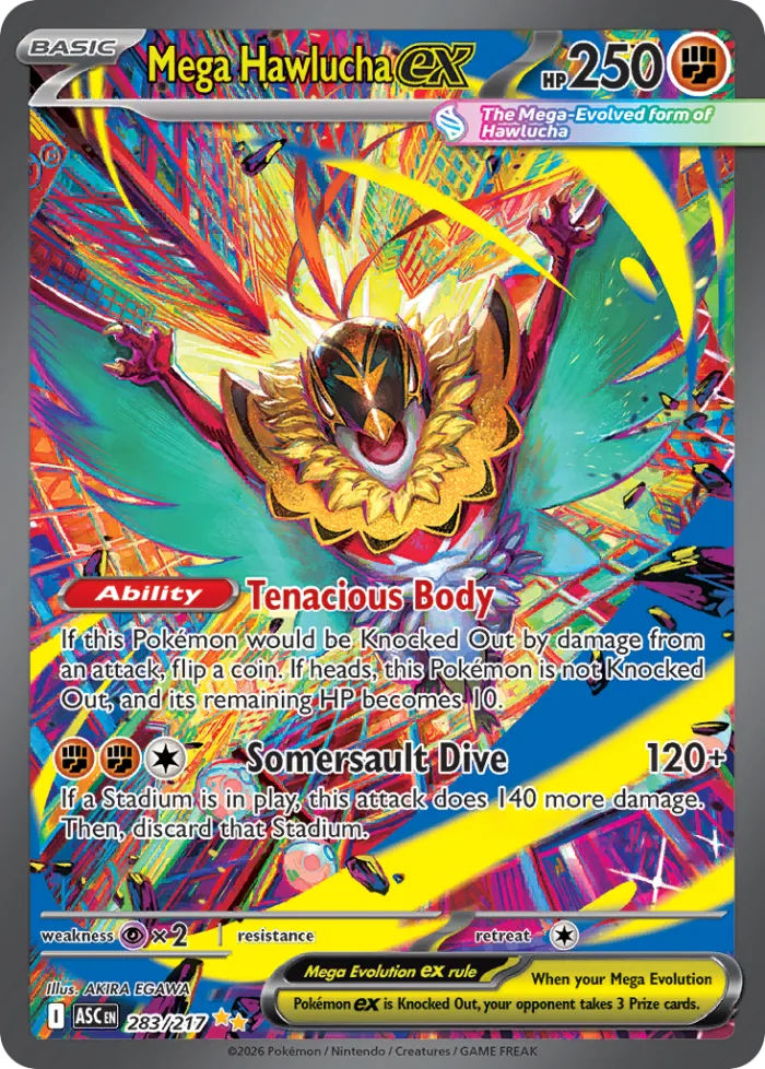 Mega Hawlucha ex #283 Ascended Heroes Pokemon card