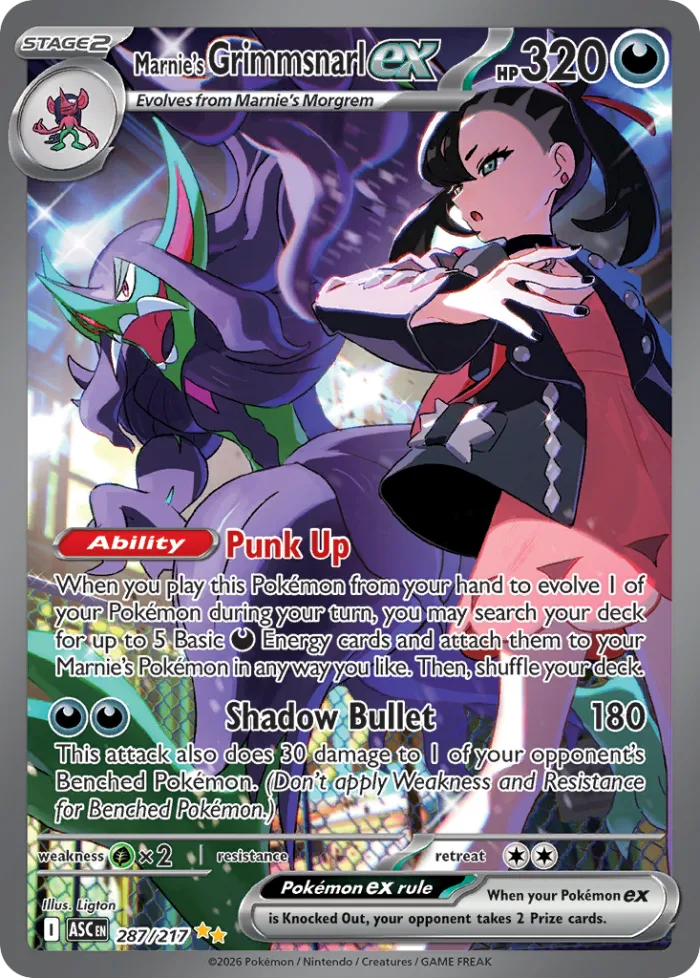 Marnie's Grimmsnarl ex #287 Ascended Heroes Pokemon card