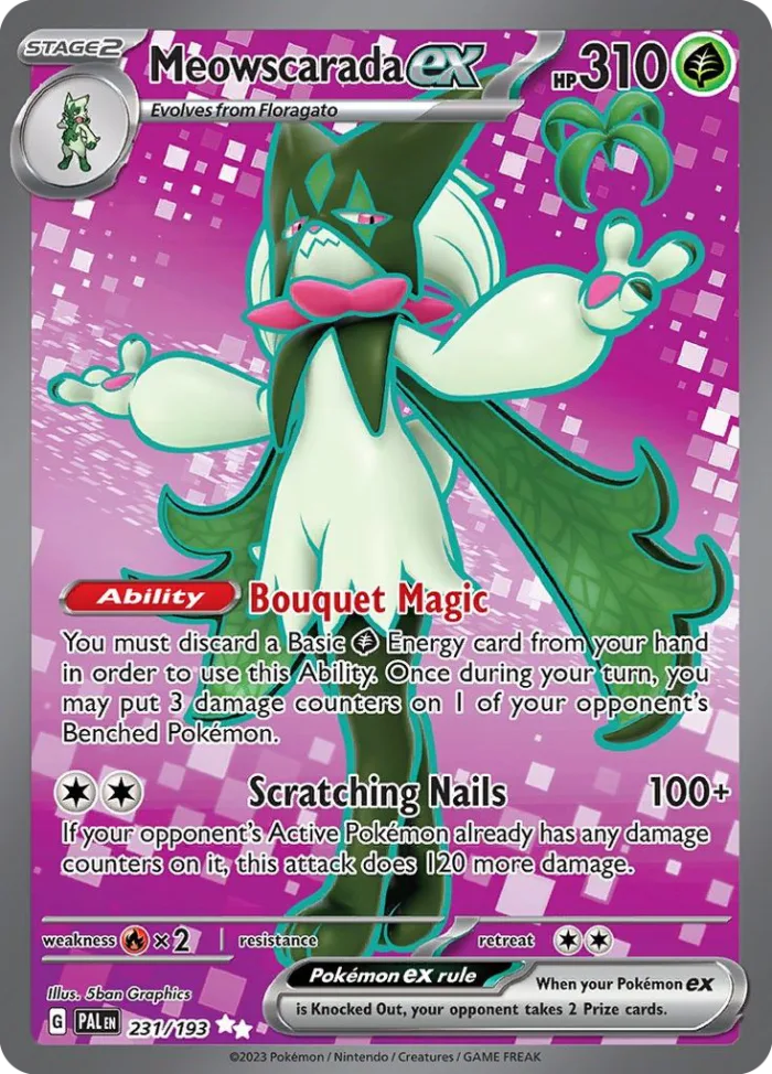 Meowscarada ex #231 Paldea Evolved Pokemon card
