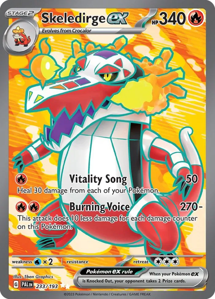 Skeledirge ex #233 Paldea Evolved Pokemon card