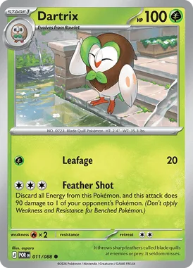 Dartrix #11 Perfect Order Pokemon card