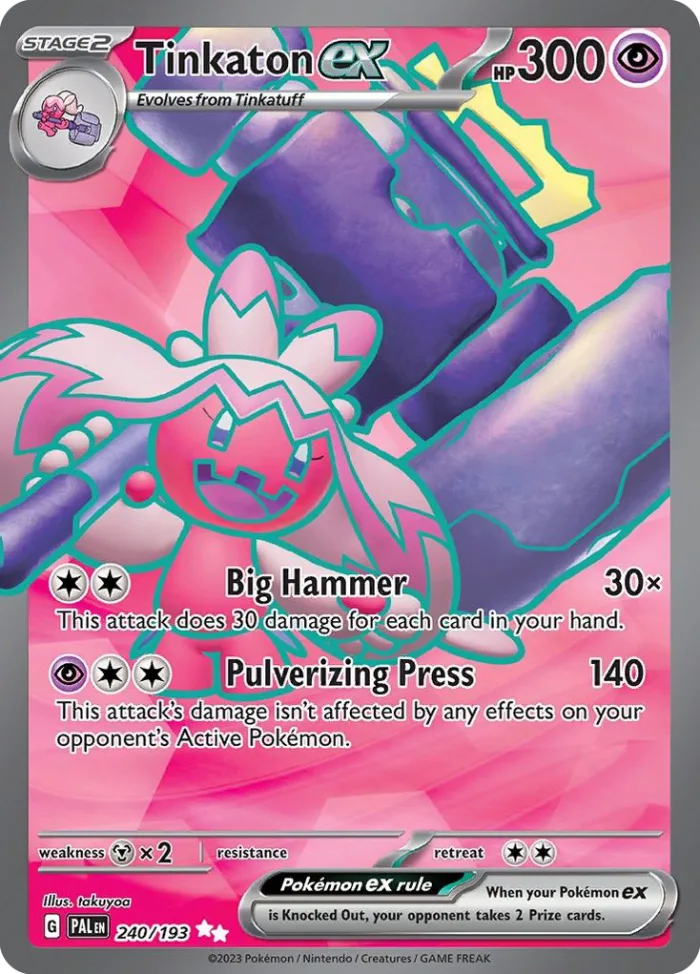Tinkaton ex #240 Paldea Evolved Pokemon card