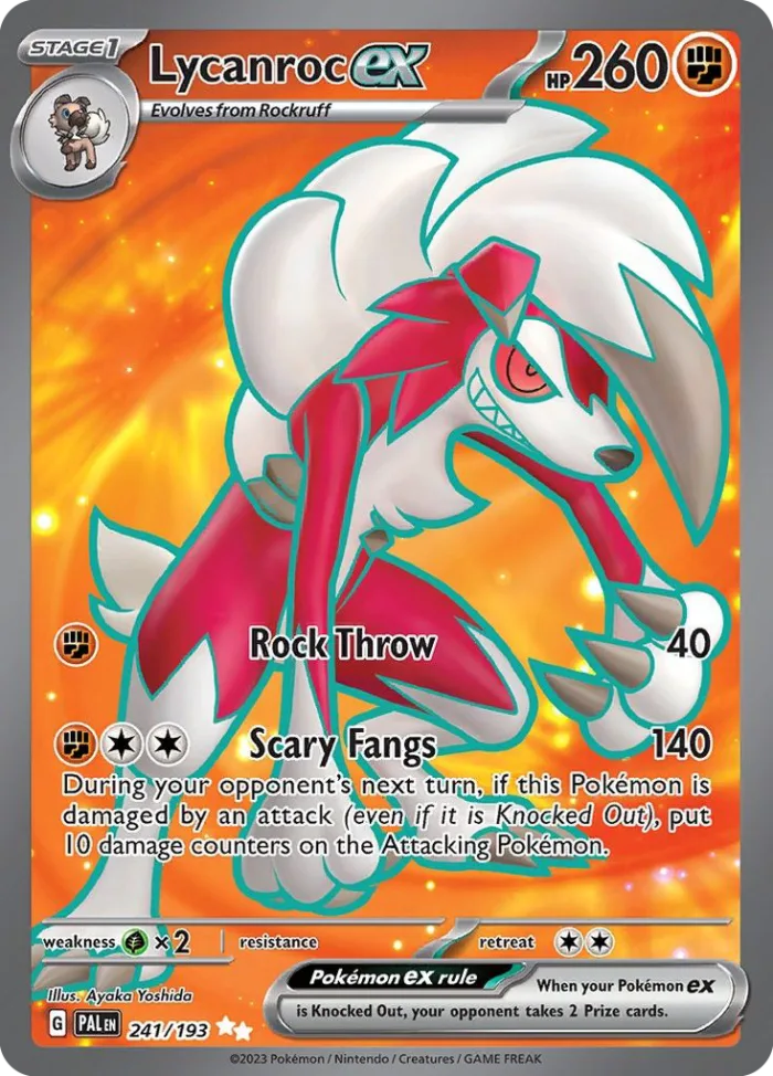 Lycanroc ex #241 Paldea Evolved Pokemon card