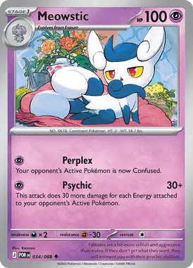 Meowstic #34 Perfect Order Pokemon card