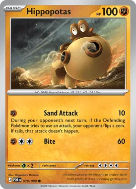 Hippopotas #39 Perfect Order Pokemon card