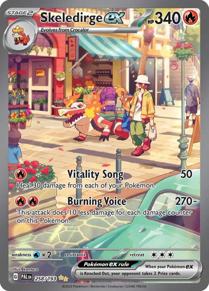 Skeledirge ex #258 Paldea Evolved Pokemon card