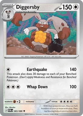Diggersby #65 Perfect Order Pokemon card
