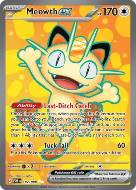 Meowth ex #107 Perfect Order Pokemon card