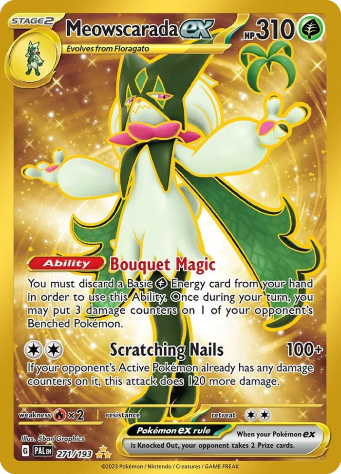 Meowscarada ex #271 Paldea Evolved Pokemon card