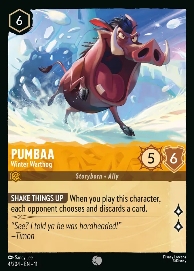 Pumbaa #4 Winterspell Disney Lorcana card