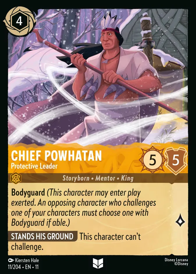 Chief Powhatan #11 Winterspell Disney Lorcana card