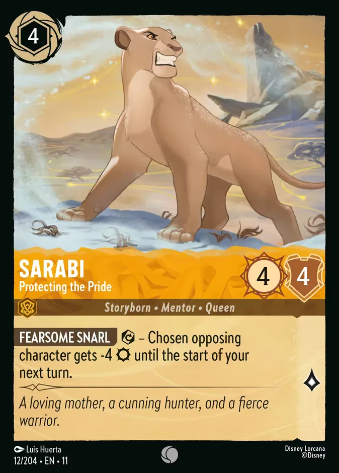 Sarabi #12 Winterspell Disney Lorcana card