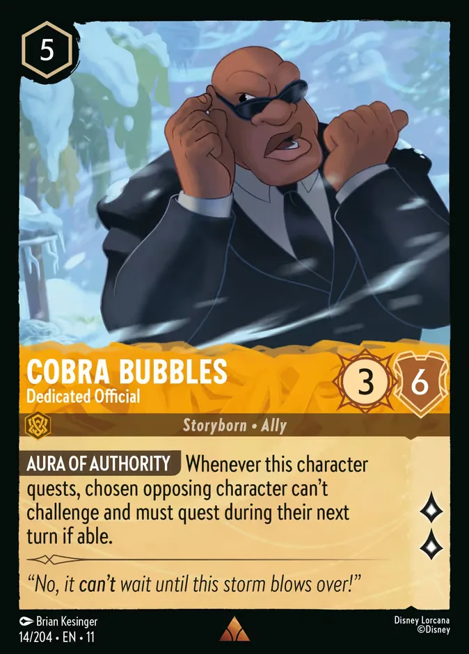 Cobra Bubbles #14 Winterspell Disney Lorcana card