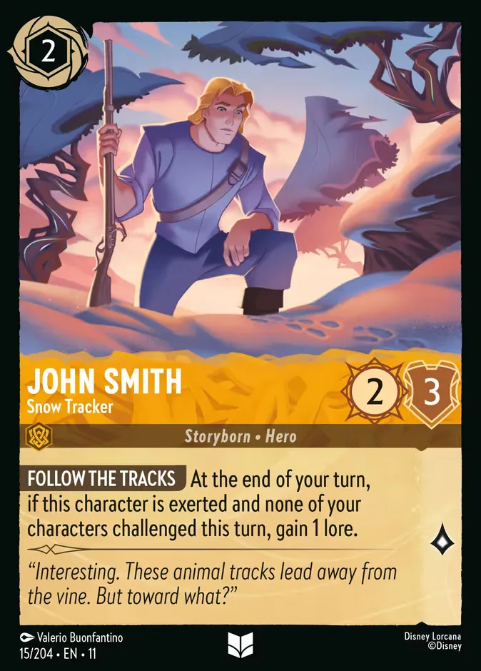 John Smith #15 Winterspell Disney Lorcana card