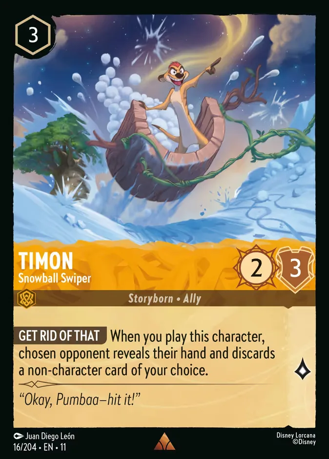 Timon #16 Winterspell Disney Lorcana card