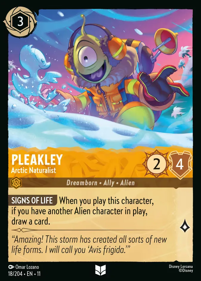 Pleakley #18 Winterspell Disney Lorcana card