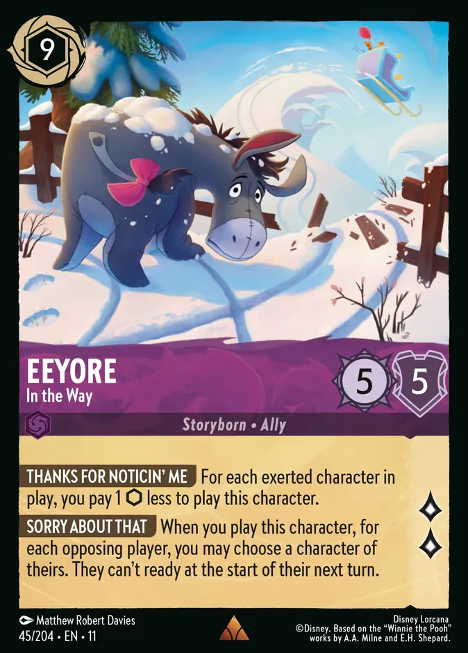 Eeyore #45 Winterspell Disney Lorcana card